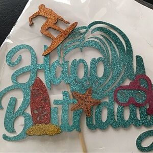 Happy Birthday Cake Topper  - Surfer theme. BRAND NEW